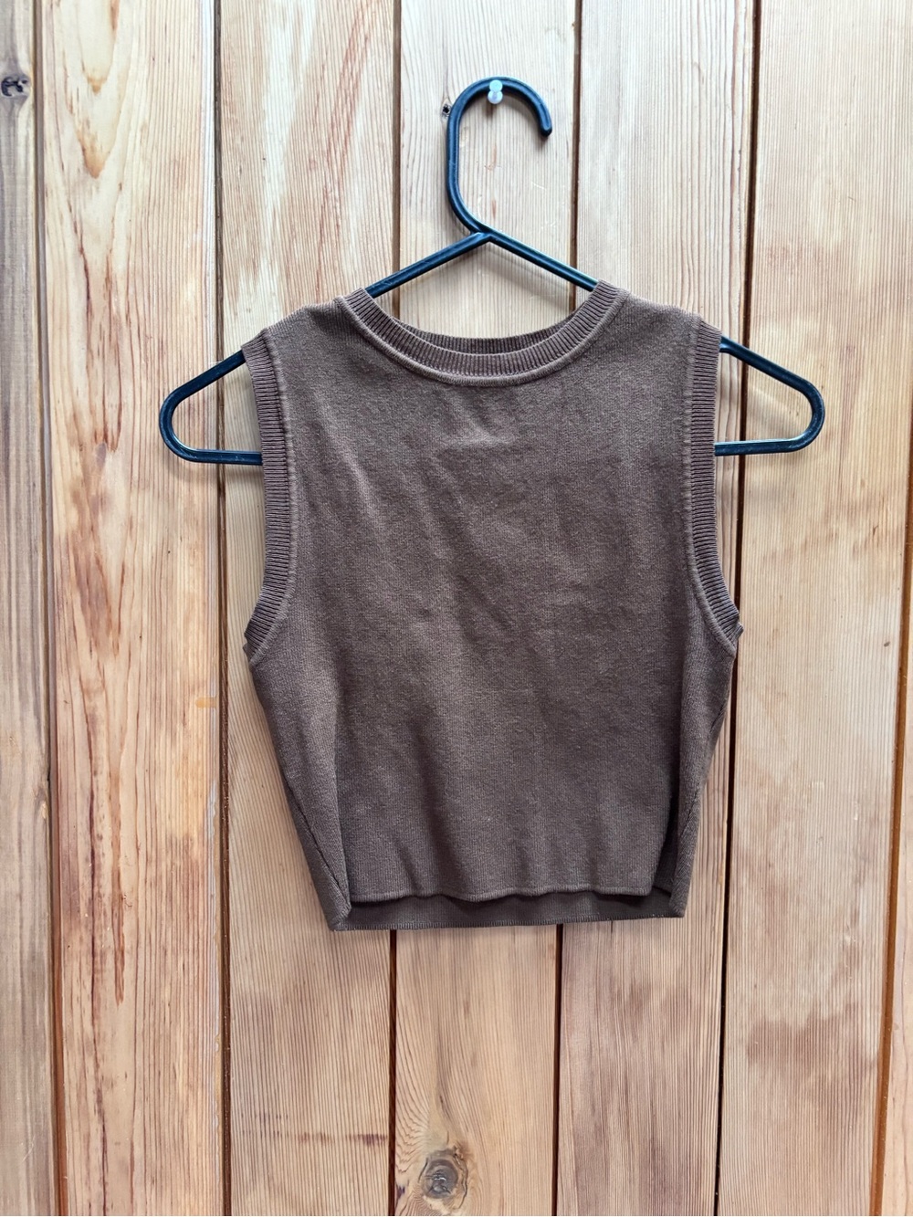 Zara Brown Sleeveless Knit Tank Top